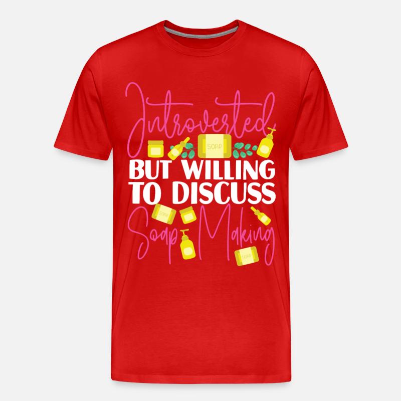Soap Making Crafting Introverted - Männer Premium Bio T-Shirt - Rot