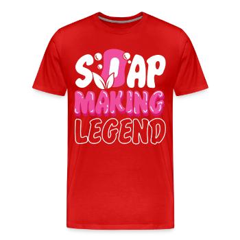 Fabrication de savon Artisanat Savon rétro - T-shirt bio Premium Homme - rouge - Devant - Damien (186cm)