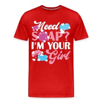 Fabrication de savon Artisanat Besoin de savon? - T-shirt bio Premium Homme - rouge - Devant - Damien (186cm)