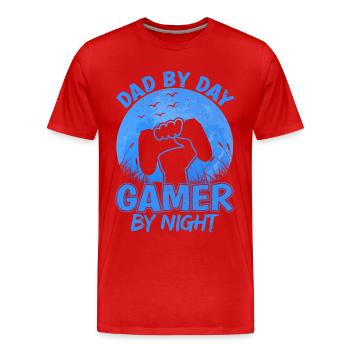 Gaming Papa Gamer Father Dad Father's Day Gift - Men's Premium Organic T-Shirt - red - Front - Damien (186cm)