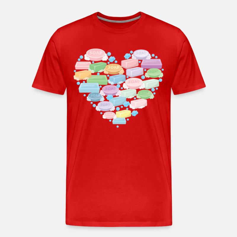 Soap Making Crafting Heart - Männer Premium Bio T-Shirt - Rot