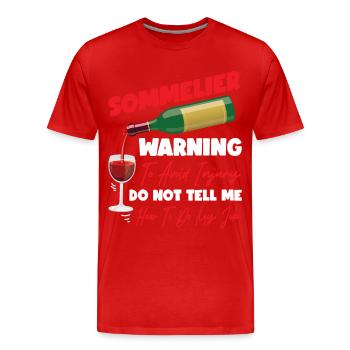 Sommelier Wine Drinking Tasting - Männer Premium Bio T-Shirt - Rot - Vorne - Damien (186cm)