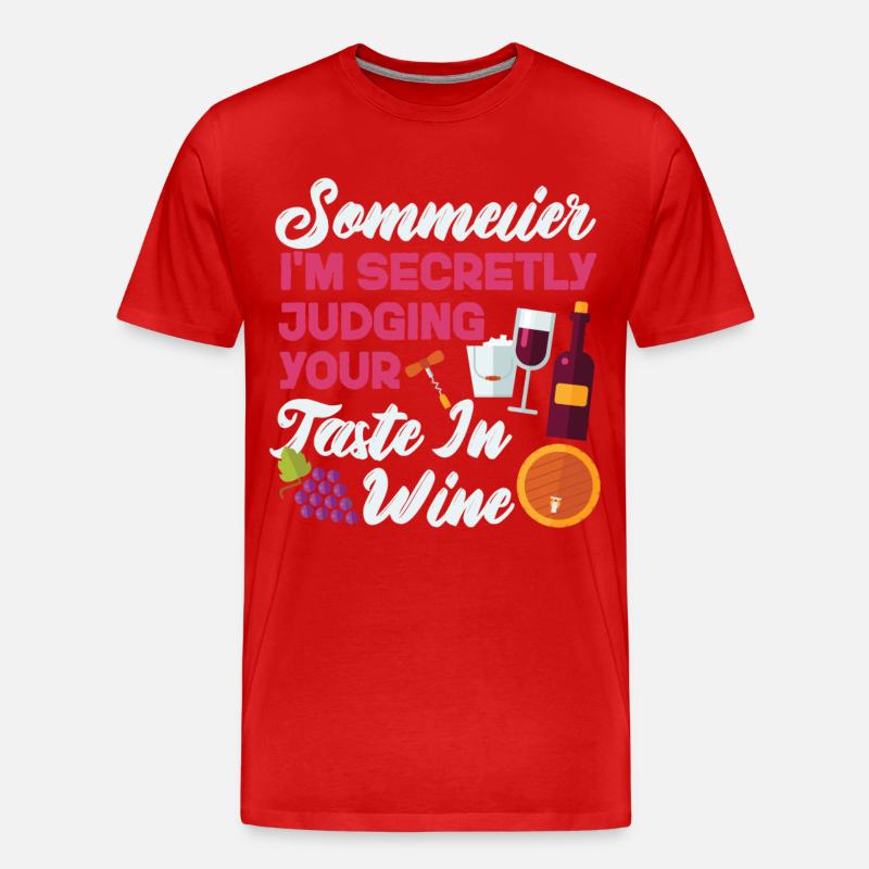 Sommelier Wine Drinking Tasting - Männer Premium Bio T-Shirt - Rot