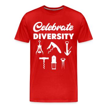 Sommelier Wine Drinking Tasting - Men's Premium Organic T-Shirt - red - Front - Damien (186cm)
