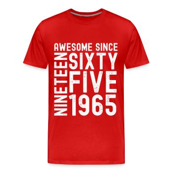 Awesome since 1965 Birthday Gift Year - Men's Premium Organic T-Shirt - red - Front - Damien (186cm)