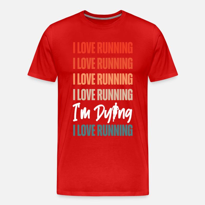 Running Runner Half Marathon - Männer Premium Bio T-Shirt - Rot