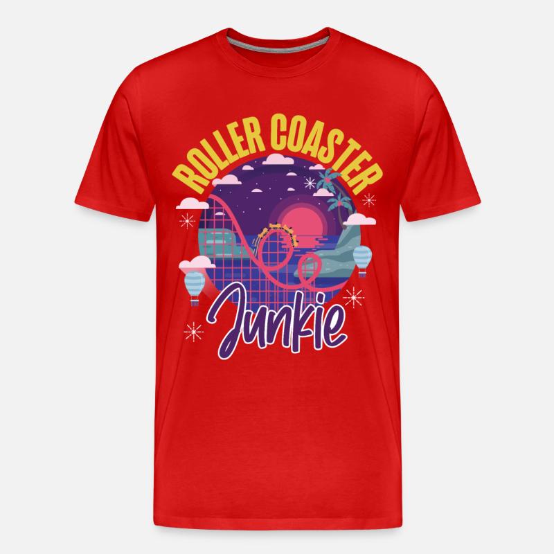 Roller Coaster Roller Coaster - Men's Premium Organic T-Shirt - red