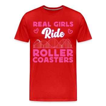 Roller Coaster Girl Real Girls - Männer Premium Bio T-Shirt - Rot - Vorne - Damien (186cm)