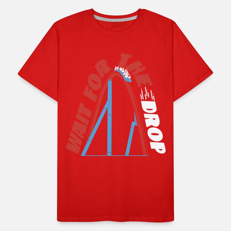 Roller Coaster Wait For The Drop Männer Premium Bio T-Shirt