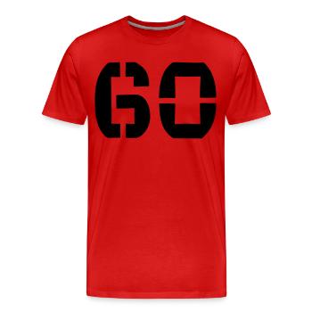 60 - Number - Birthday - Men's Premium Organic T-Shirt - red - Front - Damien (186cm)