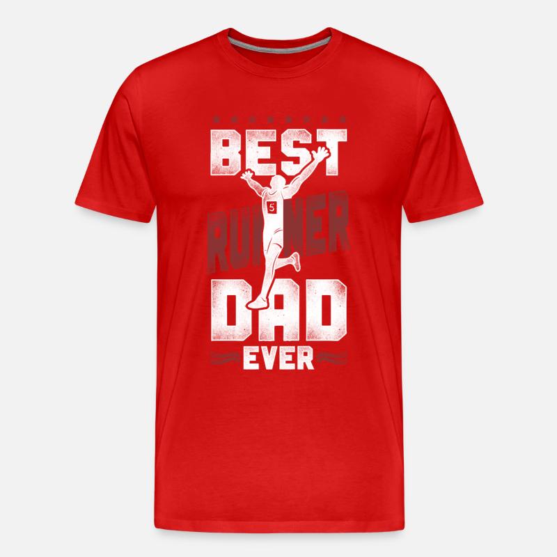Running Runner Half Marathon Dad - Männer Premium Bio T-Shirt - Rot