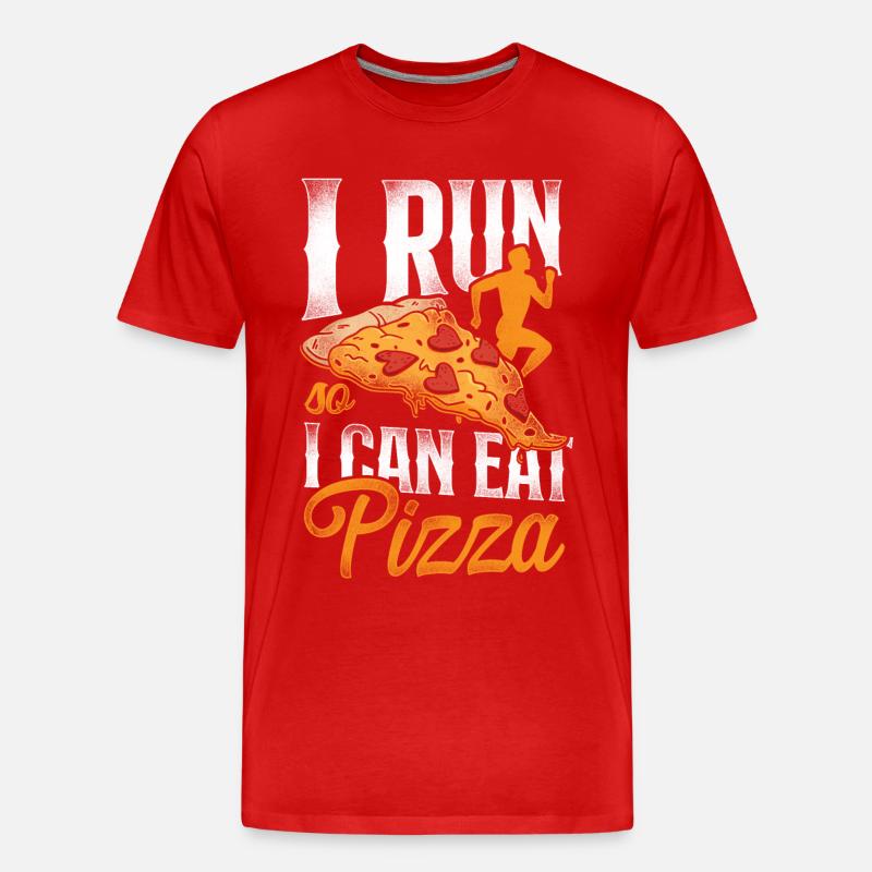 Running Runner Half Marathon Pizza - Männer Premium Bio T-Shirt - Rot