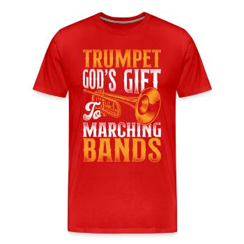 Fanfare de trompettiste - T-shirt bio Premium Homme - rouge - Devant - Damien (186cm)