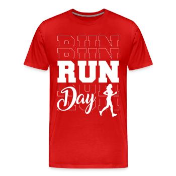 Running Runner Half Marathon - Men's Premium Organic T-Shirt - red - Front - Damien (186cm)