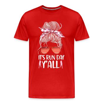Running Runner Half Marathon Girl - Men's Premium Organic T-Shirt - red - Front - Damien (186cm)