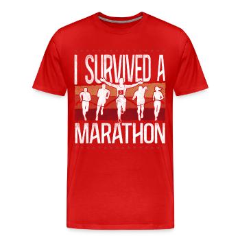 Running Runner Half Marathon - Men's Premium Organic T-Shirt - red - Front - Damien (186cm)