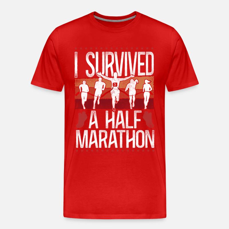 Running Runner Half Marathon - Männer Premium Bio T-Shirt - Rot