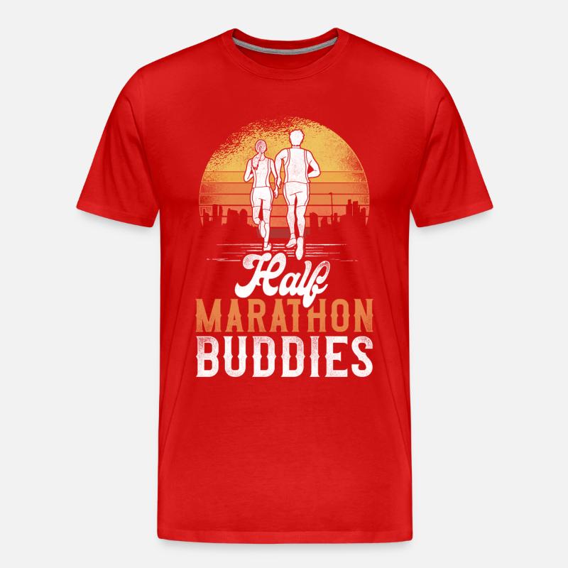 Running Runner Half Marathon - Männer Premium Bio T-Shirt - Rot