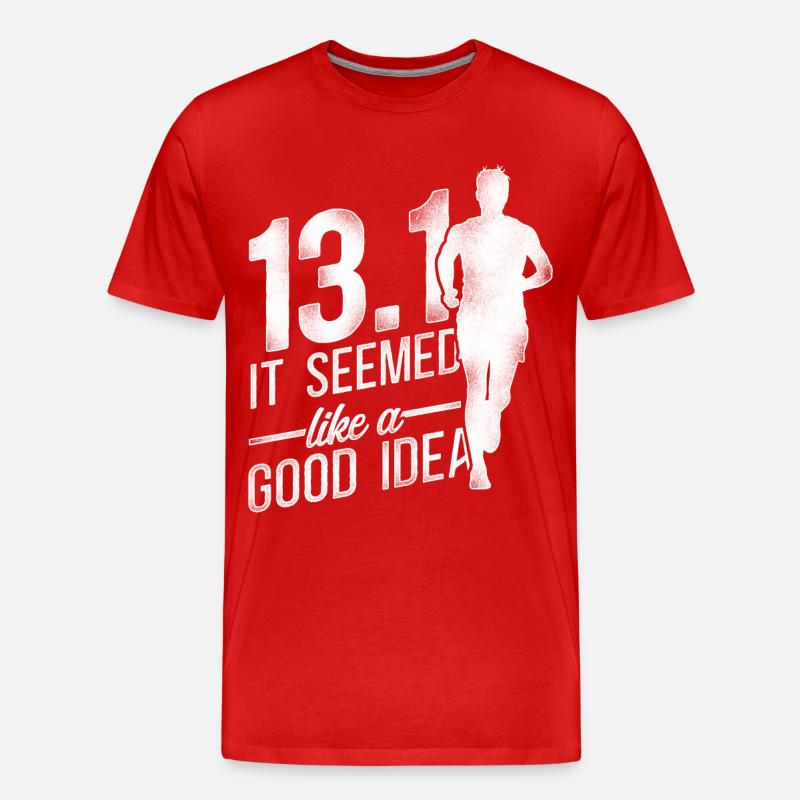 Running Runner Half Marathon Half - Männer Premium Bio T-Shirt - Rot