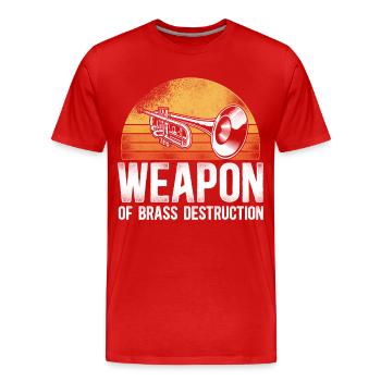 Trompettiste Pun Vintage Retro - T-shirt bio Premium Homme - rouge - Devant - Damien (186cm)