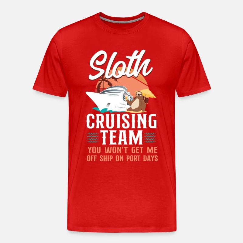 Cruise Ship Vacation Sloth Sloth - Männer Premium Bio T-Shirt - Rot