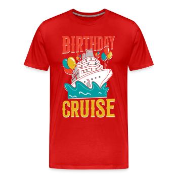 Cruise Ship Vacation Birthday - Men's Premium Organic T-Shirt - red - Front - Damien (186cm)