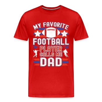 American Football Papa Father Dad Football Player - Men's Premium Organic T-Shirt - red - Front - Damien (186cm)