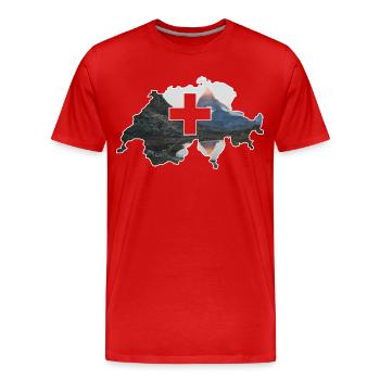 Suisse - T-shirt bio Premium Homme - rouge - Devant - Damien (186cm)