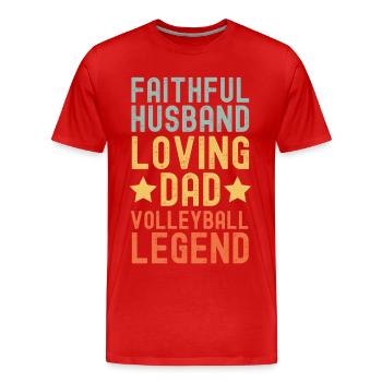 Ehemann Vater Volleyball Legende Retro Vintage - Männer Premium Bio T-Shirt - Rot - Vorne - Damien (186cm)