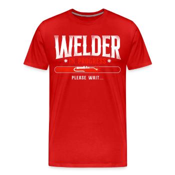 Apprenti soudeur Vintage - T-shirt bio Premium Homme - rouge - Devant - Damien (186cm)