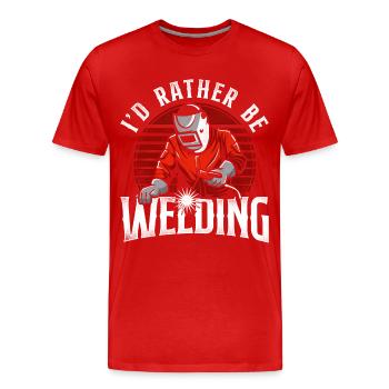 Welder Welding Vintage Retro I'd - Men's Premium Organic T-Shirt - red - Front - Damien (186cm)