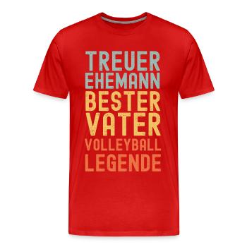 Ehemann Vater Volleyball Legende Retro Vintage - Männer Premium Bio T-Shirt - Rot - Vorne - Damien (186cm)