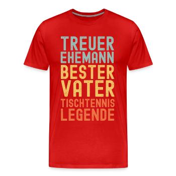 Ehemann Vater Tischtennis Legende Retro Vintage - Männer Premium Bio T-Shirt - Rot - Vorne - Damien (186cm)