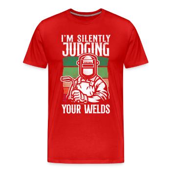 Welder Welding Vintage Retro I'm - Men's Premium Organic T-Shirt - red - Front - Damien (186cm)