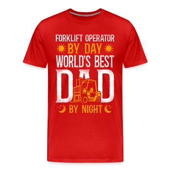 Certified Forklift Truck Operator - Männer Premium Bio T-Shirt - Rot - Vorne - Damien (186cm)