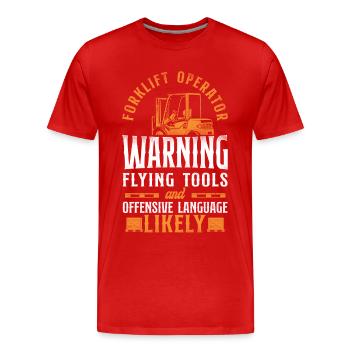 Certified Forklift Truck Operator - Männer Premium Bio T-Shirt - Rot - Vorne - Damien (186cm)