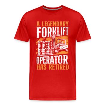 Certified Forklift Truck Operator - Männer Premium Bio T-Shirt - Rot - Vorne - Damien (186cm)