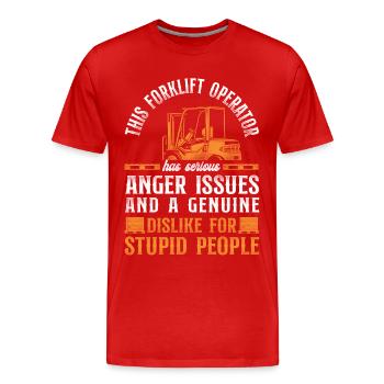 Certified Forklift Truck Operator - Männer Premium Bio T-Shirt - Rot - Vorne - Damien (186cm)