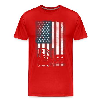 Certified Forklift Truck Operator - Männer Premium Bio T-Shirt - Rot - Vorne - Damien (186cm)