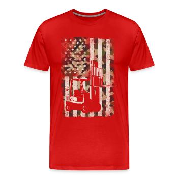 Certified Forklift Truck Operator - Männer Premium Bio T-Shirt - Rot - Vorne - Damien (186cm)