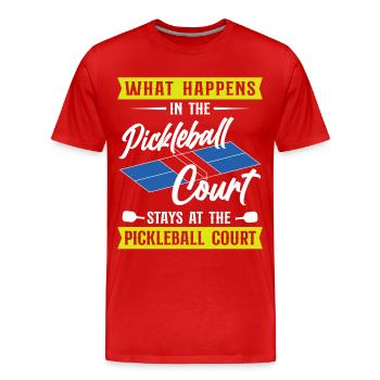 Pickleball Ce qui se passe au - T-shirt bio Premium Homme - rouge - Devant - Damien (186cm)
