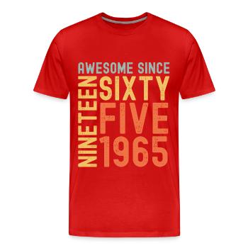 Awesome since 1965 Birthday Gift Year - Men's Premium Organic T-Shirt - red - Front - Damien (186cm)