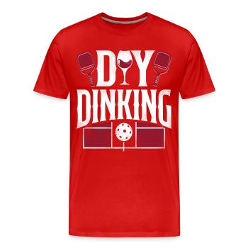 Pickleball Pun Wine Day Dinking - Men's Premium Organic T-Shirt - red - Front - Damien (186cm)