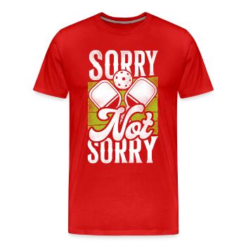 Pickleball Désolé Pas Désolé - T-shirt bio Premium Homme - rouge - Devant - Damien (186cm)