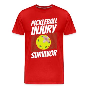 Pickleball Band-Aid Pickleball - Männer Premium Bio T-Shirt - Rot - Vorne - Damien (186cm)