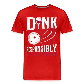 Pickleball Pun Wine Dink - Männer Premium Bio T-Shirt - Rot - Vorne - Damien (186cm)