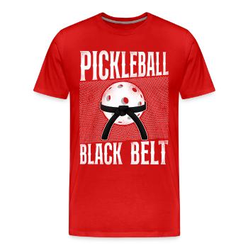 Pickleball Pickleball Black Belt - Men's Premium Organic T-Shirt - red - Front - Damien (186cm)