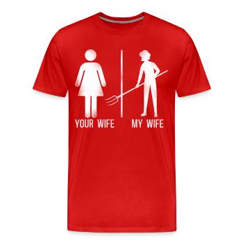 Farming Farmer Wife Vintage Your - Men's Premium Organic T-Shirt - red - Front - Damien (186cm)