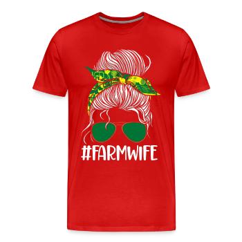 Farming Farmer Girl Wife Sun - Men's Premium Organic T-Shirt - red - Front - Damien (186cm)