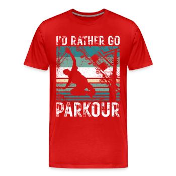 Parkour Free Running Traceur - Men's Premium Organic T-Shirt - red - Front - Damien (186cm)